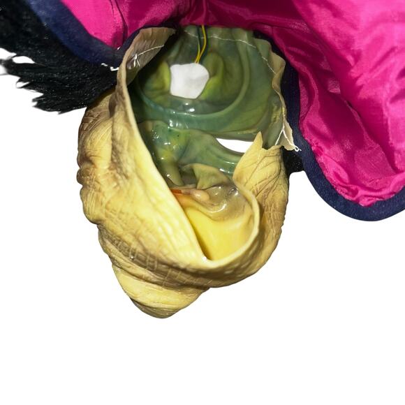 Vintage Stone Witch latex light up green Snake eye Mask Halloween scary costume - Picture 5 of 8